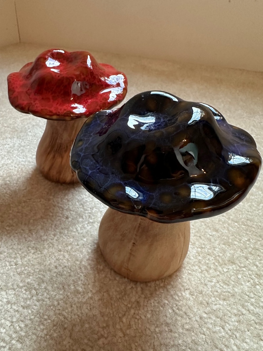 Handcrafted Ceramic Mushrooms - Red, Gold, Blue - Picture 13 of 13